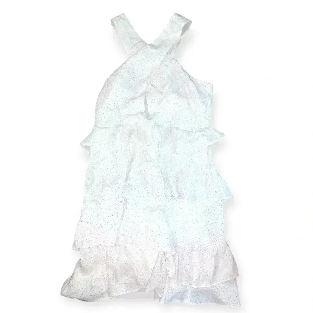 Sadie & Sage white polka dot ruffle dress